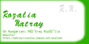 rozalia matray business card